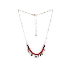 Beaded Necklace SDSU Aztecs - Silver