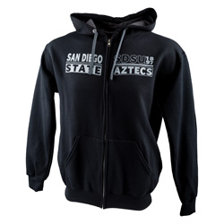 Contrast Hood Full Zip SDSU Aztecs San Diego State - Black