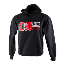 Twill Hood SDSU Stacked Aztecs Est 1897 - Black