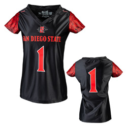 Women's #1 Aztec Calendar Replica Football Jersey - Black