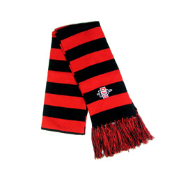 Striped Rugby Scarf SDI - Red Black