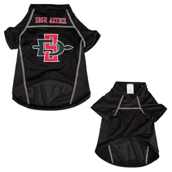 Dog Jersey W/ SDSU Aztecs Over SD Interlock - Black