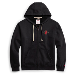 Fleece Full Zip Hood Embroidered SD Interlock - Black