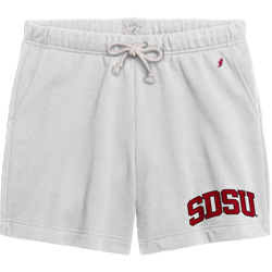 Womens Sweat Short Outline SDSU - White