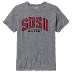 Triblend Crewneck Tee Arch Outline SDSU Over Aztecs - Gray