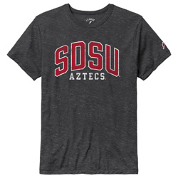 Triblend Crewneck Tee Arch Outline SDSU Over Aztecs - Charcoal