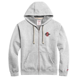 Fleece Full Zip Hood Embroidered SD Interlock - Heather Gray