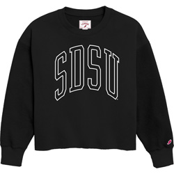 Womens Reverse Fleece Crewneck With Arched SDSU