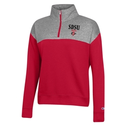 Womens Color Block 1/4 Zip SDSU Aztecs Over SD Interlock