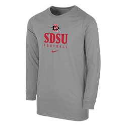 2023 Nike Sideline Youth Cotton Team Issue LS Tee SD Interlock SDSU Football