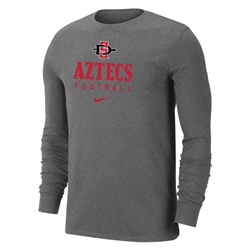 2023 Nike Sideline Dri-Fit Cotton Team Issue LS Tee Aztecs Football