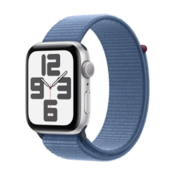 Apple Watch SE GPS 44mm Silver Aluminum Case with Winter Blue Sport Loop