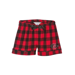 Flannel short with SD Interlock and Ribbon Tie