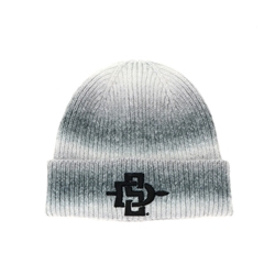 Tie-Dye Ribbed Beanie Black And White SD Interlock