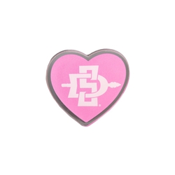 Acrylic Magnet Pink Heart White SD Interlock