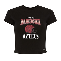 Women's Baby Tee SDSU Aztec Football Helmet
