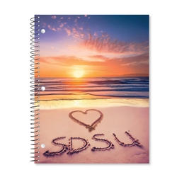 SDSU Beach Heart Sunset Notebook