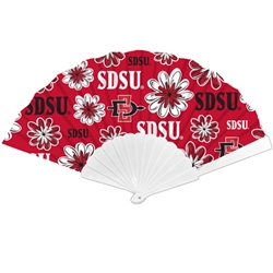 SDSU Floral Folding Plastic Hand Fan