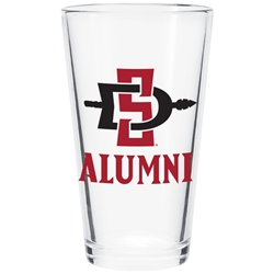 16oz Alumni SD Interlock Pint Glass