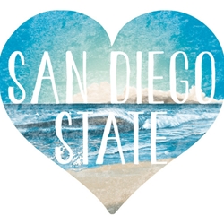 San Diego State Beach Heart Decal