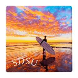 SDSU Coaster "Twilight Surfer" by Bommarito Art