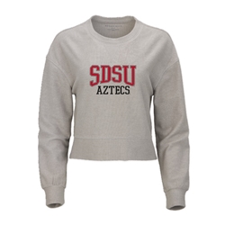 Ribbed Knit Boxy Crew with SDSU Aztecs