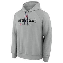San Diego State Interlock Nike Jordan Dri-Fit Jumpman Practive Hoodie - Gray
