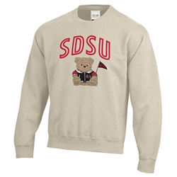 SDSU Bear in Jacket - Heather Gray