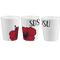 2OZ Ceramic Hibiscus Shot Glass