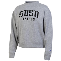 Womens Fleece Crew SDSU over Aztecs - Gray