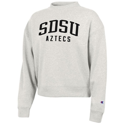 Womens Fleece Crew SDSU over Aztecs - Tan