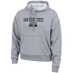 Womens Fleece hood San Diego State over Aztecs over 1897 - Gray