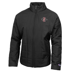 Women's Lightweight Puffer Jacket with SD Interlock - Black