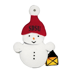 SDSU Snowman Ornament With Lantern