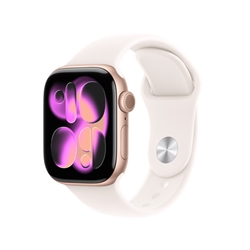 Apple Watch Series 11: GPS, Rose Gold Aluminum Case with Light Blush Sport Band - S/M
