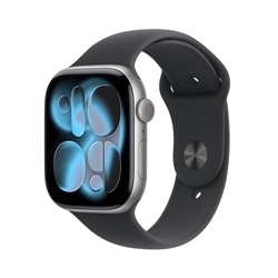 Apple Watch Series 11: GPS, 46MM, Space Gray Aluminum Case with Black Sport Band - M/L