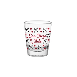 SDSU Bows and Hearts Shot Glass
