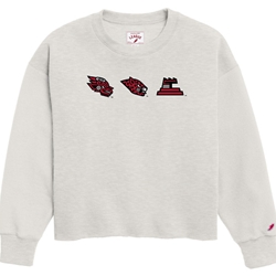 Aztec Glyphs Women's Reverse Fleece Oversized Midi Crewneck