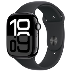Apple Watch Series 10: GPS, 46mm, Jet Black Aluminum Case with Black Sport Band - S/M - OPEN BOX DEMO