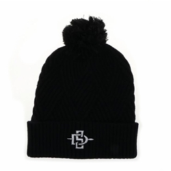 Bridger Textured Cuff Beanie With Black SD Interlock