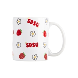 Bistro Mug SDSU Strawberries And Daisies