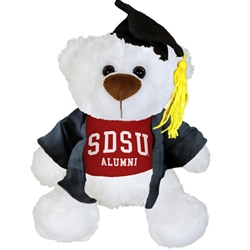 SDSU Alumni Grad Bear With Cap And Gown