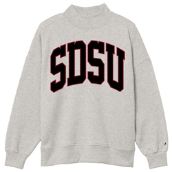 SDSU Mock Neck Screenprint Gray