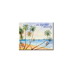 SDSU Beach Scene Canvas Magnet