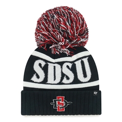 Wms Cuff Knit With Pom SDSU In Glitter SDI