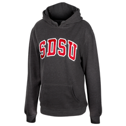 Women's SDSU Twill Pullover Sweatshirt-Charcoal