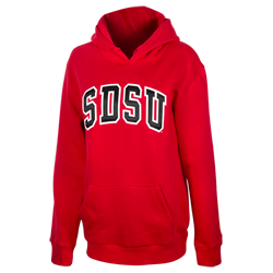 Women's SDSU Twill Pullover Sweatshirt-Red