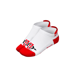 SD Spear No-Show Socks-White & Red