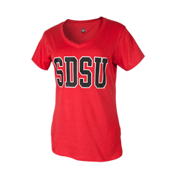 Women's SDSU Classic V-Neck Tee-Red