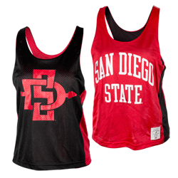 Women's Reversible Pinnie Jersey Tank-Red/Black